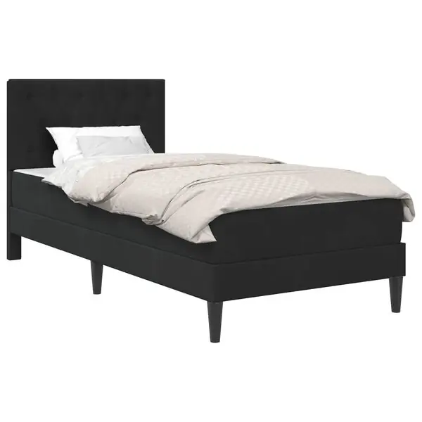 vidaXL Sängram med madrass med huvudgavel Svart 80 x 200 cm Sammet Sänkt pris
