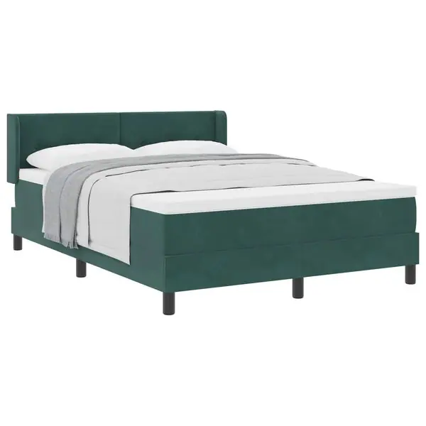 vidaXL Bäddfjäder med huvudgavel Mörkgrön 200 x 160 cm Sammet Erbjudande