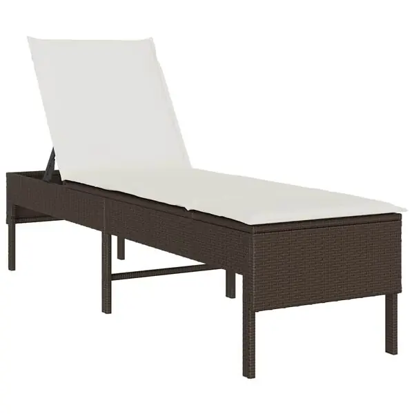 vidaXL Solstol med dyna brun 55x200x44cm konstrotting Säker betalning