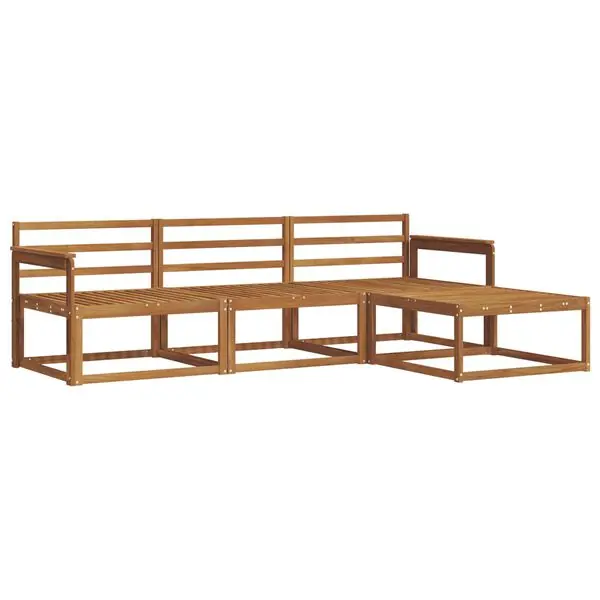 vidaXL Utomhussoffset 4 pcs Naturfärg Massivt Akaciaträ Rabatt