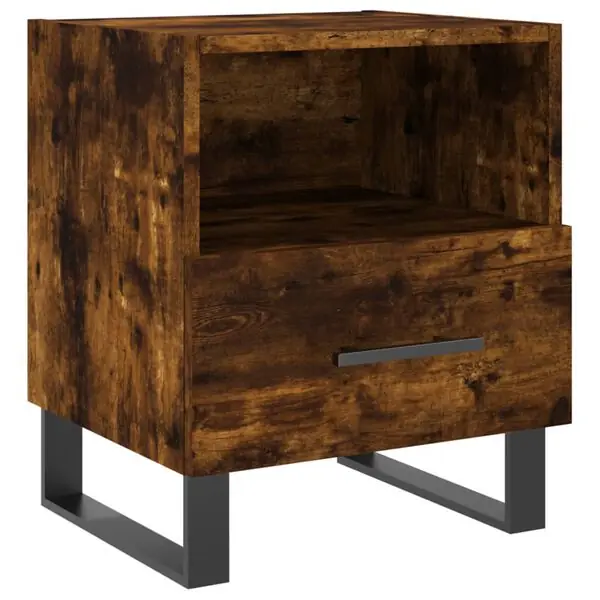 Fynd vidaXL Sängbord rökfärgad ek 40x35x47,5 cm konstruerat trä