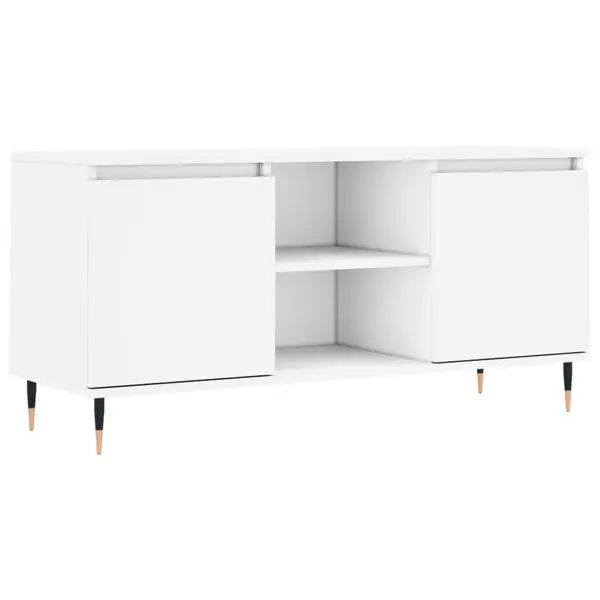 vidaXL Tv-bänk vit 104x35x50 cm konstruerat trä Rea