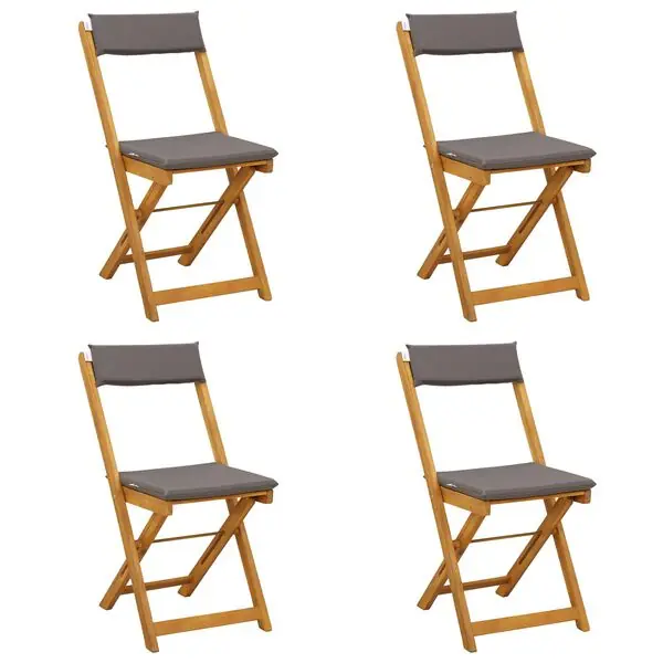 vidaXL Utemöbler Bistro Stolar 4 pcs Mörkgrå 40 x 53 x 80 cm Begränsad tid