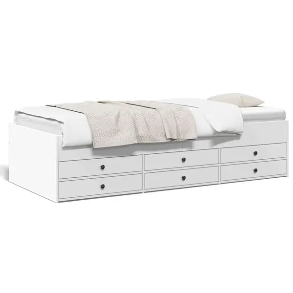 vidaXL Dagbädd med lådor utan madrass vit 90x190 cm Fynd