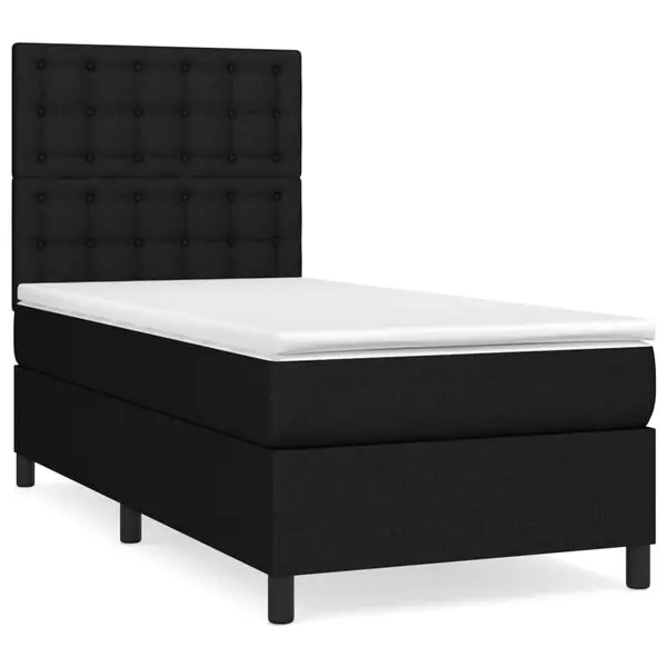 vidaXL Ramsäng med madrass svart 90x190 cm tyg Köp online