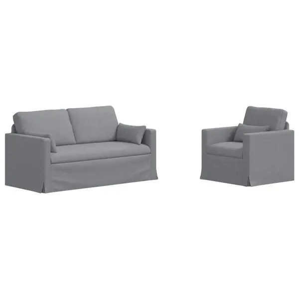 vidaXL Soffset 2 pcs Ljusgrå 158 x 78 x 80 cm tyg Fynd