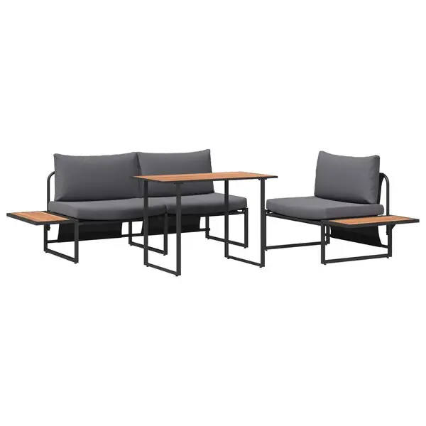 Kampanj vidaXL Trädgårdsmöbelset 3 pcs Antracit Stål