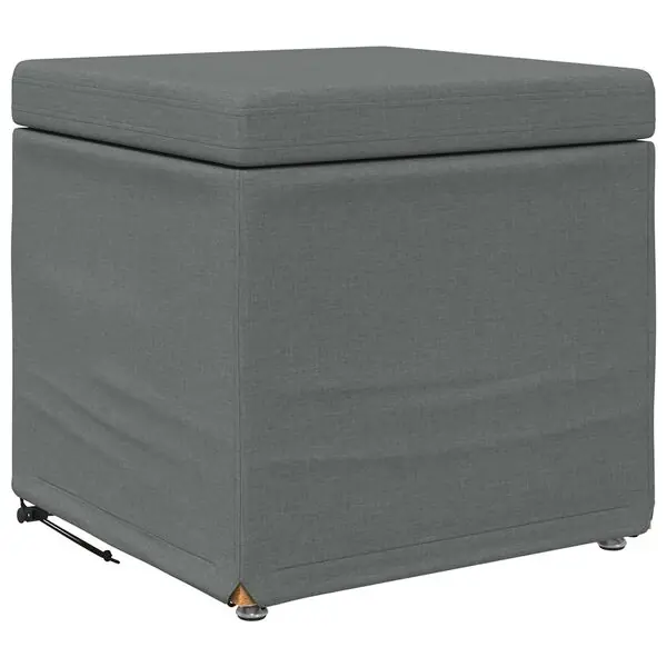 vidaXL Pall Mörkgrå 41 x 41 x 40 cm Tyg och Konstruerat Trä Nedsatt pris