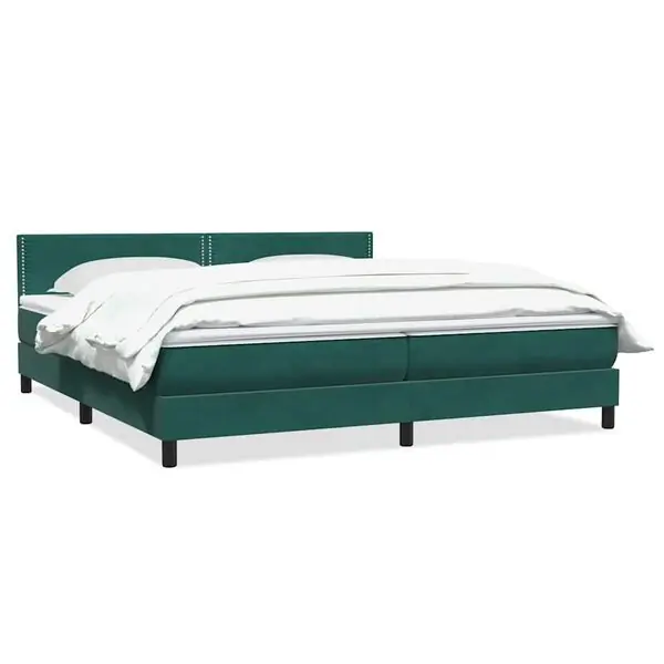 Lågt pris vidaXL Resårsäng med madrass mörkgrön 180x220 cm sammet
