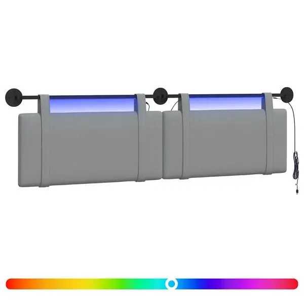 Populärt val vidaXL Hängande sänggavel Med LED-lampa Ljusgrå Tyg