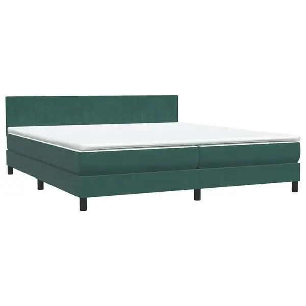 vidaXL Resårsäng med madrass mörkgrön 180x220 cm sammet Fynd