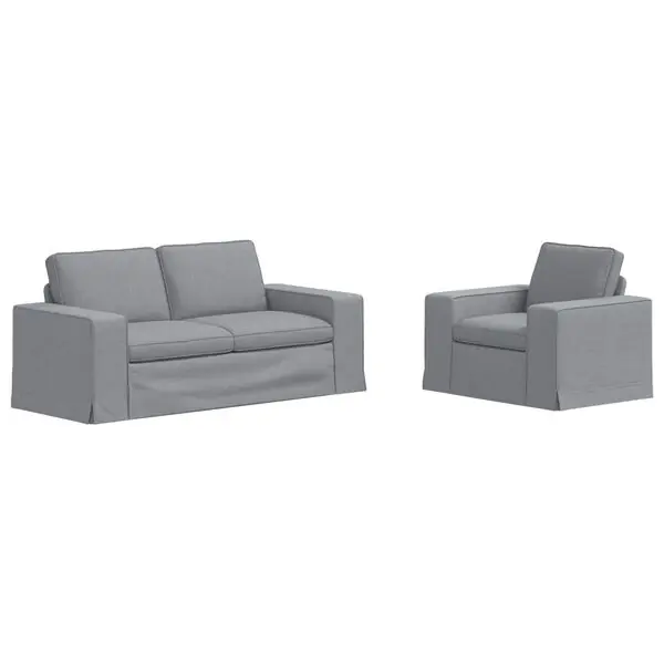 Fri frakt vidaXL Soffset 2 pcs Ljusgrå 182 x 80 x 82 cm tyg