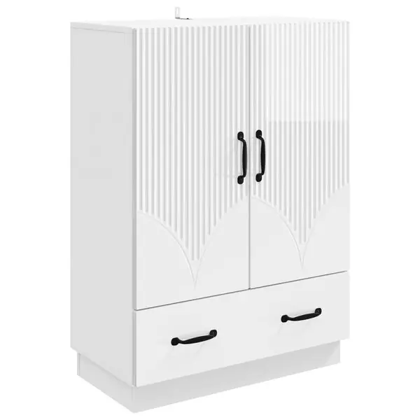Billigare vidaXL Sideboard Vit högglans 66 x 34,5 x 92 cm Konstruerat trä