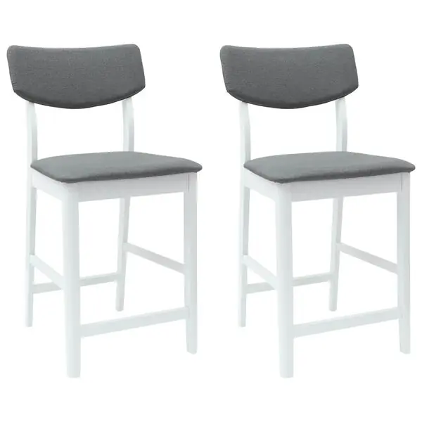 Bästa pris vidaXL Matstolar 2 pcs Vit 48 x 49 x 95 cm Massiv Gummiträ