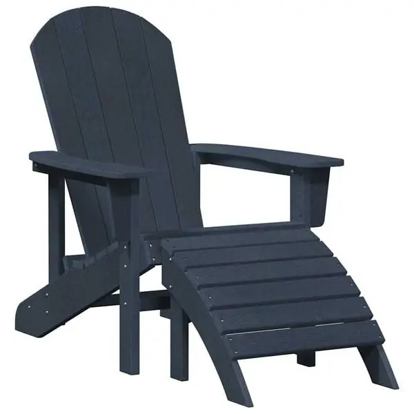 vidaXL Adirondackstol Mörkblå 82 x 74 x 92 cm HDPE Köp nu