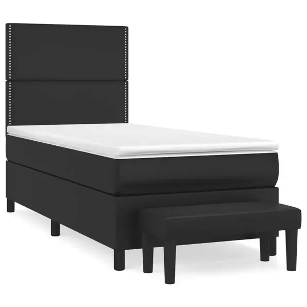Fynd vidaXL Ramsäng med madrass svart 90x190 cm konstläder