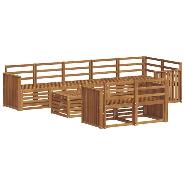 vidaXL Soffgrupper 9 pcs Naturfärg Massivt Akaciaträ Snabb frakt