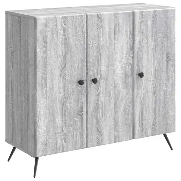 vidaXL Sideboard Grå sonoma-ek 89 x 34,5 x 80 cm Konstruerat trä Rabatter