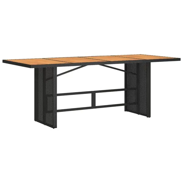 vidaXL Trädgårdsbord med akaciaträ svart 190x80x74 cm konstrotting Trygg betalning