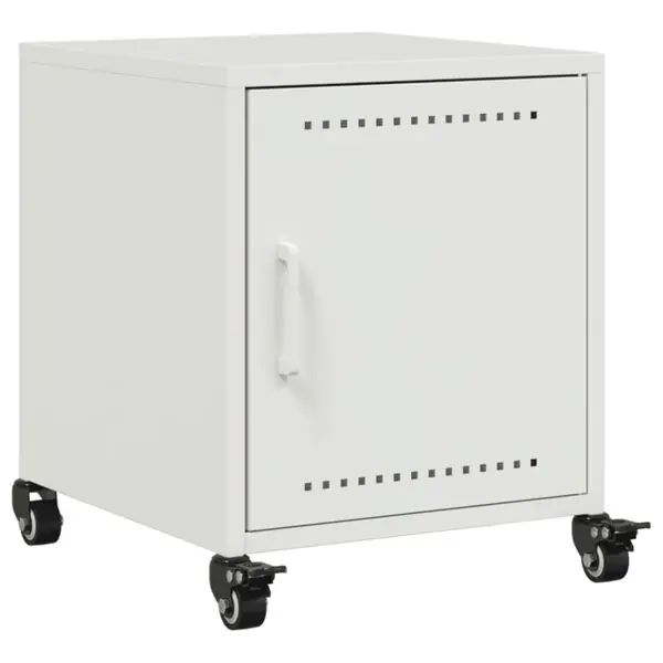 vidaXL Sängbord vit 36x39x43,5 cm stål Rea