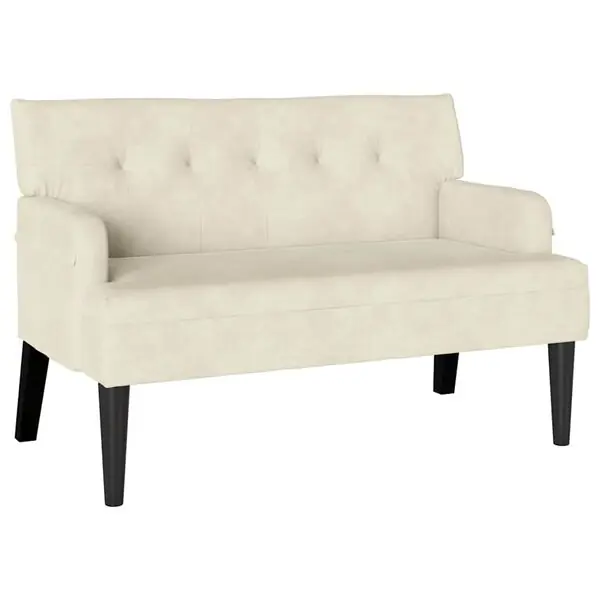 vidaXL Chesterfield Bänk Kräm 112 x 65,5 x 75 cm Sammet Rabatter