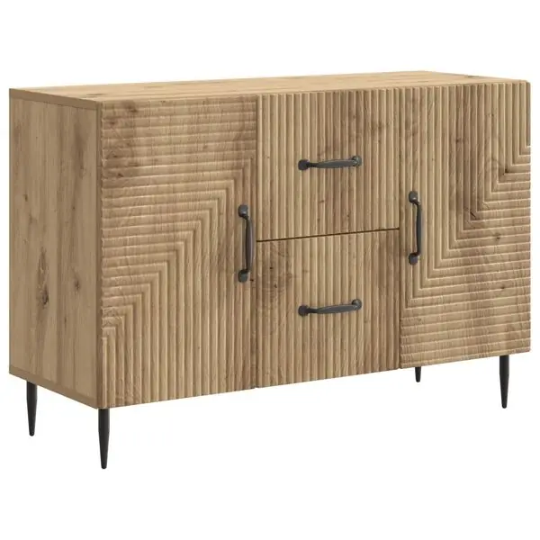 vidaXL Sideboard med låda Artisan-ek 89 x 34,5 x 60 cm Konstruerat trä Kampanj