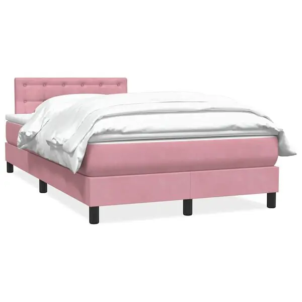 vidaXL Ramsäng med madrass rosa 120x220 cm sammet Kundfavorit