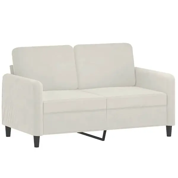 vidaXL 2-sitssoffa gräddvit 120 cm sammet Lägg i varukorgen