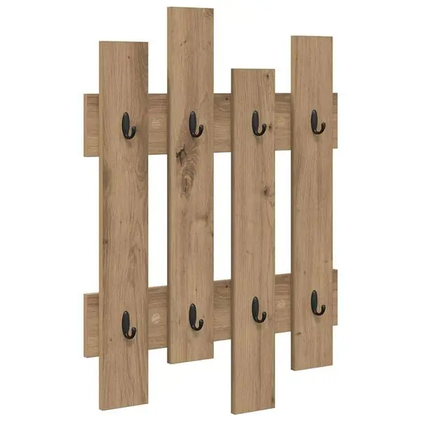 vidaXL Väggmonterad Klädhängare Väggmonterad Artisan Ek 60 x 3 x 82 cm Kundfavorit