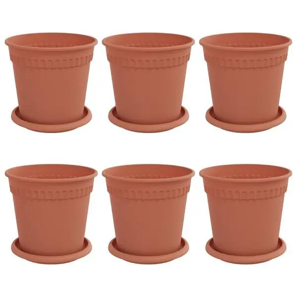 vidaXL Växtkrukor 6 pcs Murgrön Ø 17 x 14 cm Plast Nyhet