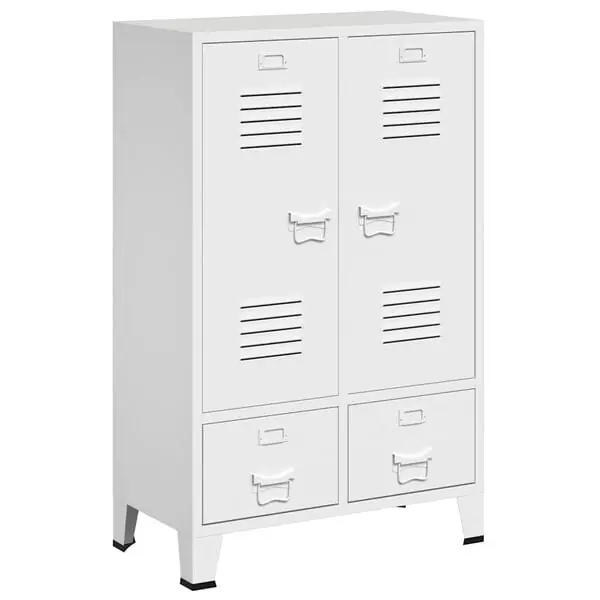 Extra rabatt vidaXL Industriell garderob vit 67x35x107 cm stål