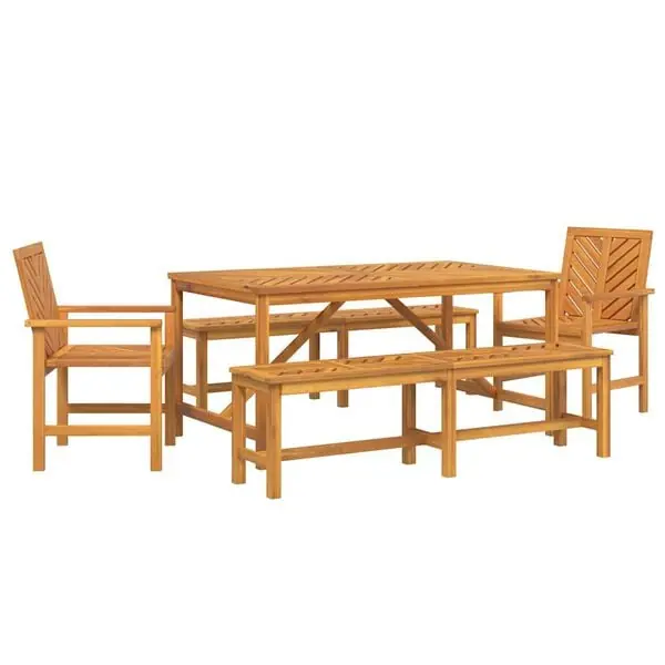 vidaXL Trädgårdsmöbelset 5 pcs Brun Massivt Akaciaträ Beställ idag