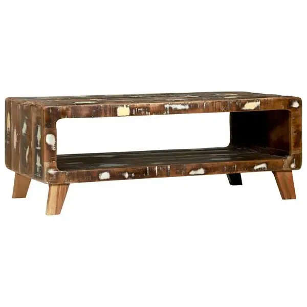 vidaXL Kaffeebord Flerfärgsdesign 90 x 50 x 35 cm Solid återvunnen trä Erbjudandepris