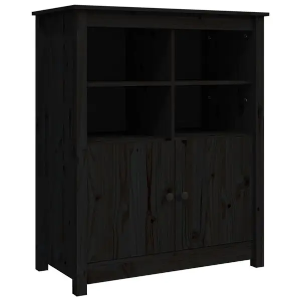 vidaXL Skänk svart 83x41,5x100 cm massiv furu Lågt pris