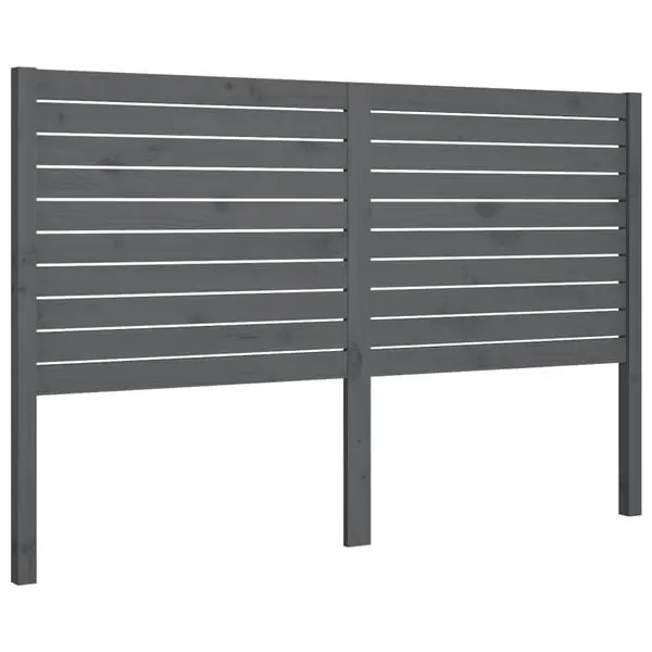 vidaXL Sänggavel grå 126x4x100 cm massiv furu Handla nu