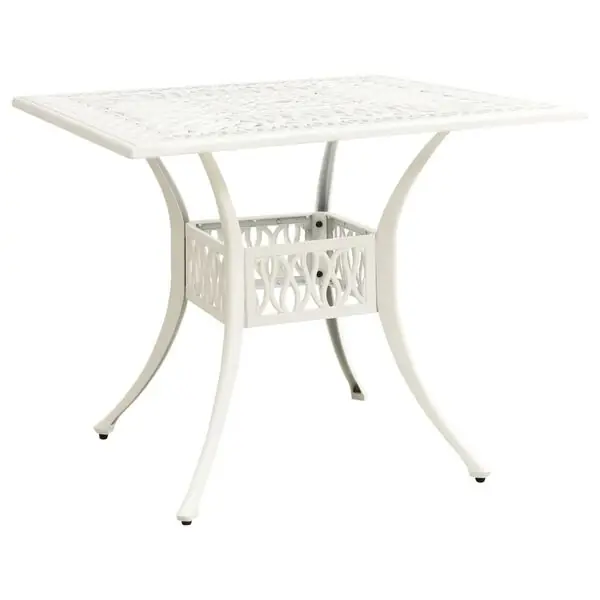 Begränsat erbjudande vidaXL Trädgårdsbord vit 90x90x73 cm gjuten aluminium