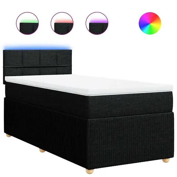 Beställ nu vidaXL Ramsäng med madrass svart 80x200 cm tyg