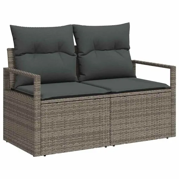 vidaXL Trädgårdsoffa med kudde 120 x 62 x 69 cm konstrotting Kampanj