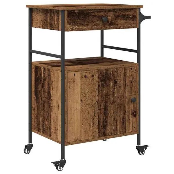 risnedsättning vidaXL Köksvagn Gammalt trä 56 x 43 x 89,5 cm Konstruerat trä