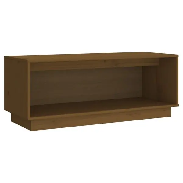 risnedsättning vidaXL Tv-bänk honungsbrun 90x35x35 cm massiv furu