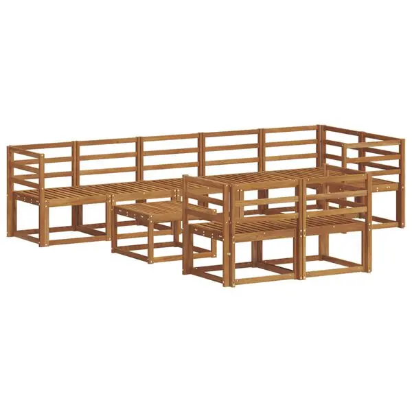 vidaXL Utomhussoffset 9 pcs Naturfärg Massivt Akaciaträ Kampanj
