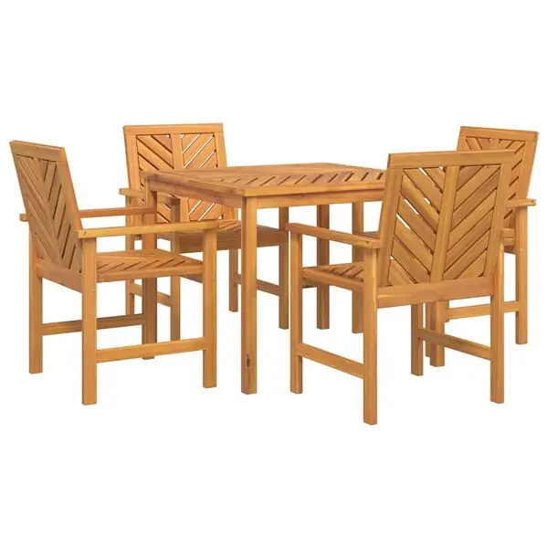 vidaXL Trädgårdsmöbelset 5 pcs Brun Massivt Akaciaträ Lågt pris