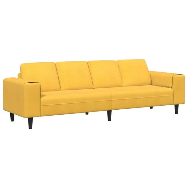 Billigare vidaXL Soffa Ljusgul 250 x 77 x 76 cm Kordread tyg