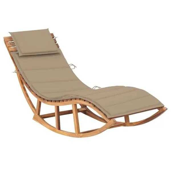 vidaX Solsäng med dyna gungdesign massiv teak Beställ idag