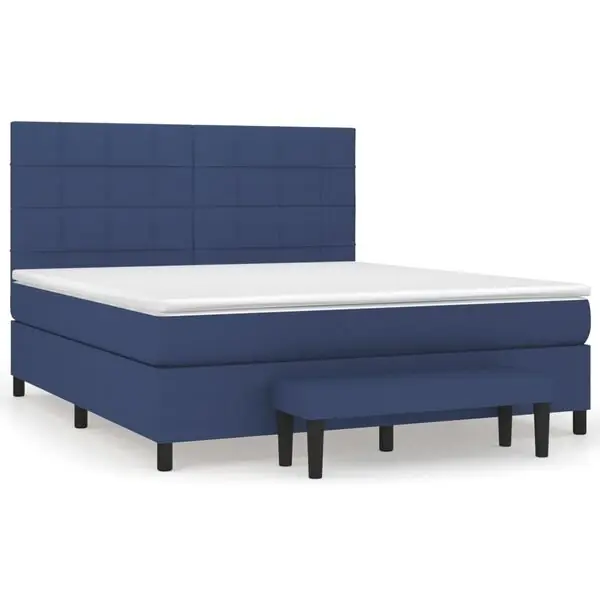 vidaXL Ramsäng med madrass blå 180x200 cm tyg Beställ nu