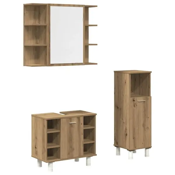 vidaXL Badrumsmöbler set 3 delar artisan ek konstruerat trä Nedsatt pris
