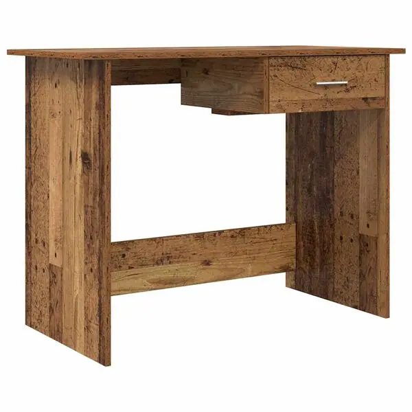 Nedsatt pris vidaXL Skrivbord med låda Gammalt trä 100 x 50 x 76 cm Konstruerat trä