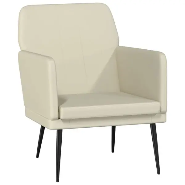 vidaXL Fåtölj gräddvit 61x78x80 cm konstläder Endast denna vecka