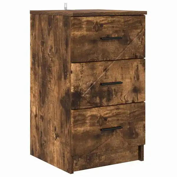 Rabatt vidaXL Nattduksbord Rökfärgad ek 38 x 38 x 66 cm Konstruerat trä