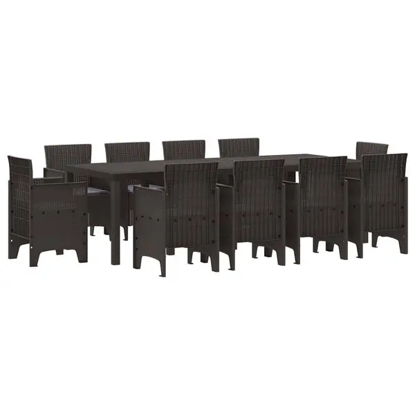 Expressleverans vidaXL Trädgårdsmöbelset 11 pcs Brun Polypropylen